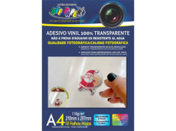 ADESIVO VINIL 100% TRANSPARENTE A4 110G C/10 FLS