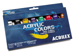 ACRYLIC COLORS ESTOJO C/8CORES PC/3CX