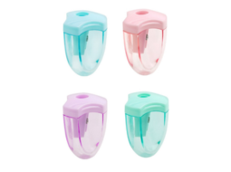 APONTADOR PLASTICO C/DEPOSITO PASTEL PT C/12UN