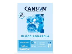 BL AQUARELA UNIVERSITARIO 12FLS A4 300GM2