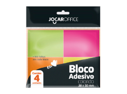 BLOCO ADESIVO COLORIDO 38MMX50MM NEON BLISTER/4BLO