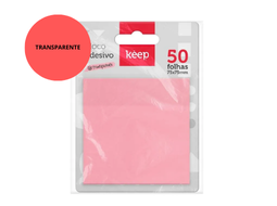 BLOCO ADESIVO PET ROSA PASTEL TRANSPAREN