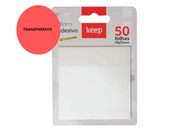 BLOCO ADESIVO PET TRANSPAR 75X75MM 50FLS