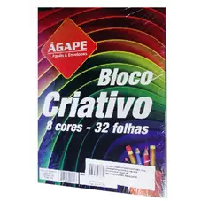BLOCO CRIATIVO A4 8 CORES C/32FLS