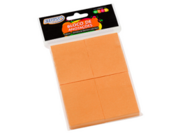 BLOCO DE ANOTACOES 38X51MM LARANJA 4UN