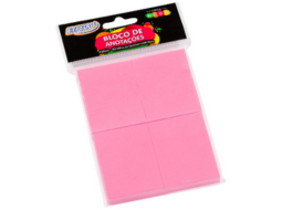 BLOCO DE ANOTACOES 38X51MM ROSA 4UN