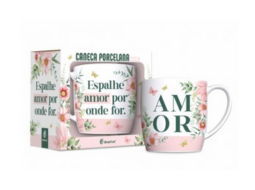 CANECA PORCELANA URBAN 300ML - ESPALHE AMOR