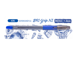 CANETA ESF BPS-GRIP-M 1.0 AZUL CX/12