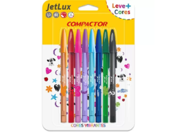 CANETA ESFEROGRAFICA JET LUX - BL/8 CORES