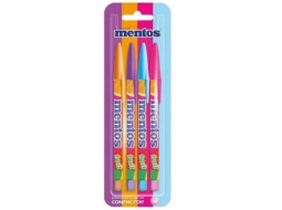 CANETA ESFEROGRAFICA JET LUX MENTOS BL/4 CORES CX/10BL
