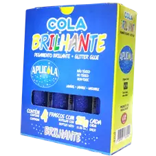 COLA BRILHANTE APLICOLA AZUL 25G C/4