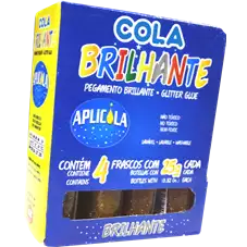 COLA BRILHANTE APLICOLA OURO 25G C/4