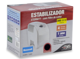 ESTABILIZADOR ETERNITY 300VA/W MONOVOLT PRETO