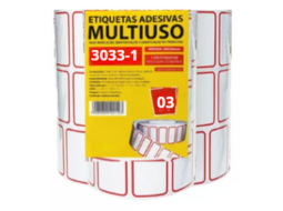 ETIQUETA ADESIVA TARJADA 60,0MM X 40,0MM PC/3RLS
