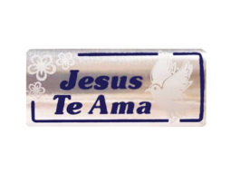 ETIQUETA JESUS TE AMA C/ HOT STAMPING OURO C/100