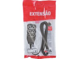 EXTENSAO 3 TOMADAS SLIM TRIPOLAR 3M PRETO