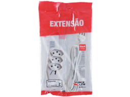 EXTENSAO 3 TOMADAS SLIM TRIPOLAR 5M BRANCO