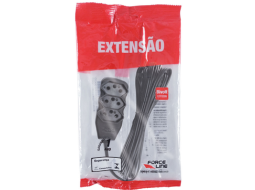 EXTENSAO 3 TOMADAS SLIM TRIPOLAR 5M PRETO