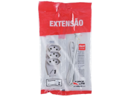 EXTENSAO 3 TOMADAS SLIM TRIPOLAR  BRANCO 1,0M