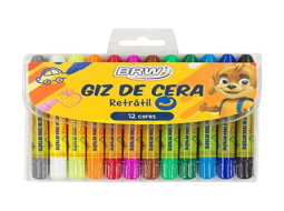 GIZ DE CERA RETRATIL C/12 CORES