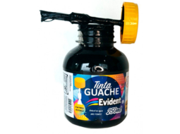 GUACHE EVIDENT C/ PINCEL 250ML PC/3 PRETO