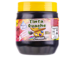 GUACHE EVIDENT PRETO 250ML PC/3