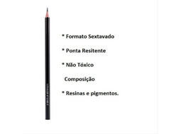 LAPIS GRAFITE PRETO RESINADO HB SEXTA S/B C/144