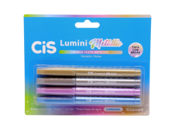 MARCA TEXTO CIS LUMINI METALLICBLISTER C/4