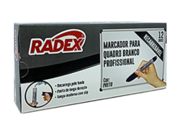 MARCADOR P/QDO BRANCO RECARREGAVEL PRETO CX/12