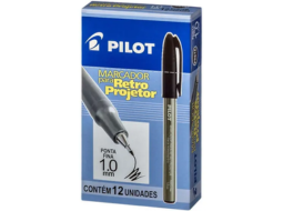 MARCADOR P/RETRO PROJETOR 1.0  PRETO CX/12