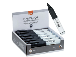 MARCADOR QUADRO BRANCO RECARREG C/REFIL PRETO C/12