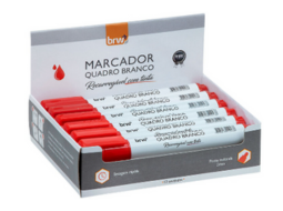 MARCADOR QUADRO BRANCO RECARREG C/TINTA VERMC/12