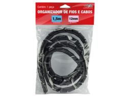 ORGANIZADOR DE CABOS ESPIRAL 1,5M / 12MM PRETO