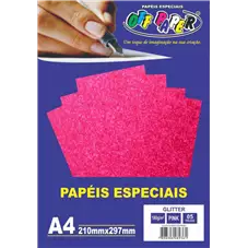 PAPEL GLITTER PINK A4 180G C/5 FLS