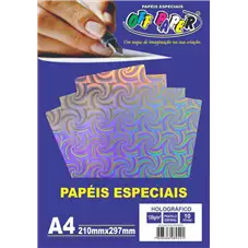 PAPEL HOLOGRAFICO PRATA A4 120G C/10 FLS