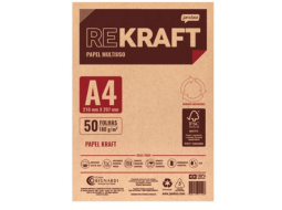 PAPEL KRAFT A4 180G C/50FLS FSC RECICLADO