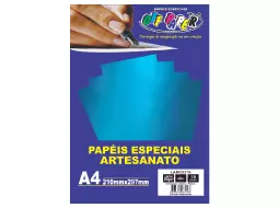 PAPEL LAMICOTE AZUL A4 250G C/10 FLS