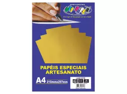PAPEL LAMICOTE OURO A4 250G C/10 FLS