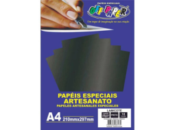 PAPEL LAMICOTE PRETO A4 250G C/10 FLS