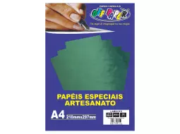 PAPEL LAMICOTE VERDE A4 250G C/10 FLS