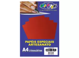 PAPEL LAMICOTE VERMELHO A4 250G C/10 FLS