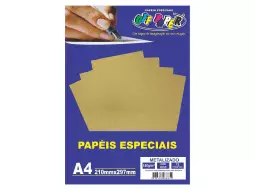 PAPEL METALIZADO OURO VELHO A4 150G 15 FLS