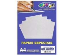 PAPEL METALIZADO PRATA A4 150G 15 FLS