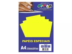 PAPEL NEON AMARELO A4 180G C/20 FLS