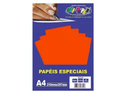 PAPEL NEON LARANJA A4 180G C/20 FLS