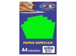 PAPEL NEON VERDE A4 180G C/20 FLS