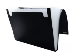 PASTA PP SANFONADA A4 C/12 DIVISORIAS SME12 BLACK PRETO