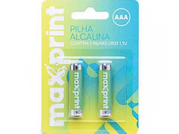 PILHA ALCALINA MAXPRINT AAA PEQUENA 1,5V BT C/2 CX/12BL