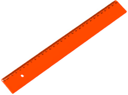 REGUA ESCOLAR ACRIMET 30 CM PCT C/10-LARANJA CT