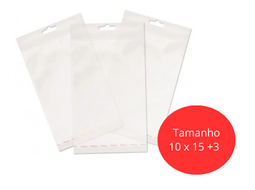 SACO ADESIVADO TRANSPARENTE C/FURO 10x15+3  C/100